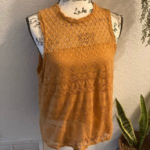 Xiliration mustard color sleeveless blouse